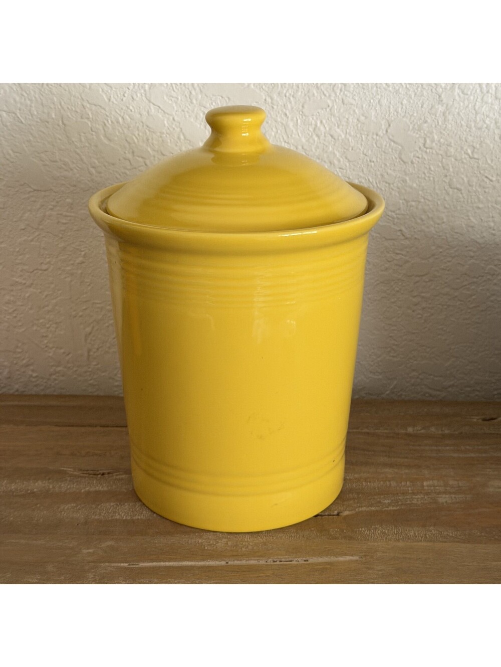 Fiestaware Large Canister Crock with Lid ~ 3 qt 10.5" Tall ~ Sunflower Yellow
